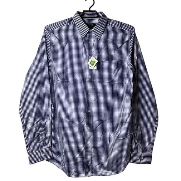 KS Signature Men's Long Sleeves Plaid Shirt Button Up Size‎ 17 Tall New - Picture 1 of 12